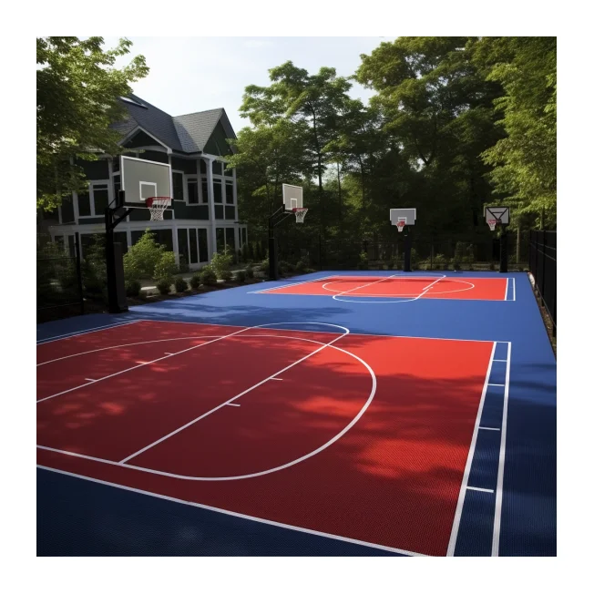 JS Anti-Uv Pvc Pickleball Court Markers Waterproof Outdoor Rubber Basketball Court Rubber Flooring