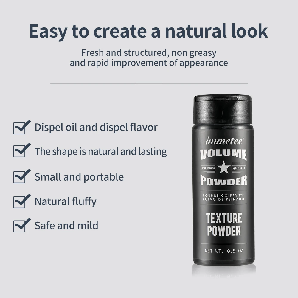 Immetee Free Sample White Color Dry Hair Powder Texture Powder Oil Control  Hair Powder For Man Hair Style