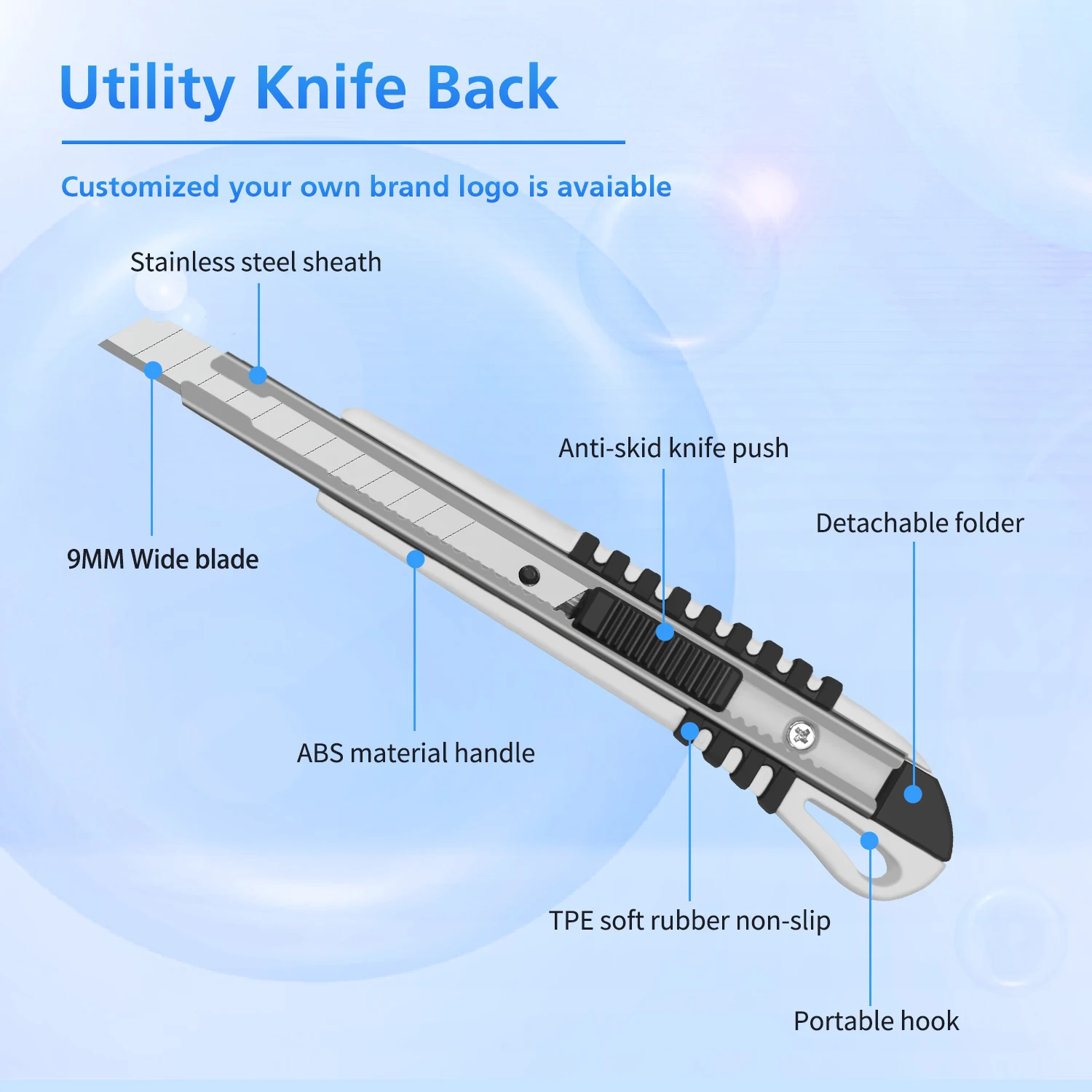 Профессиональный Универсальный нож 9 мм sk2 с защелкой нескользящая резиновая ручка для резки электрика