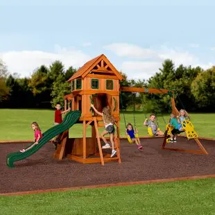 Xiair Kindergarten children wooden kids Montessori outdoor playground equipment Wooden Playground Outdoor Equipment Set
