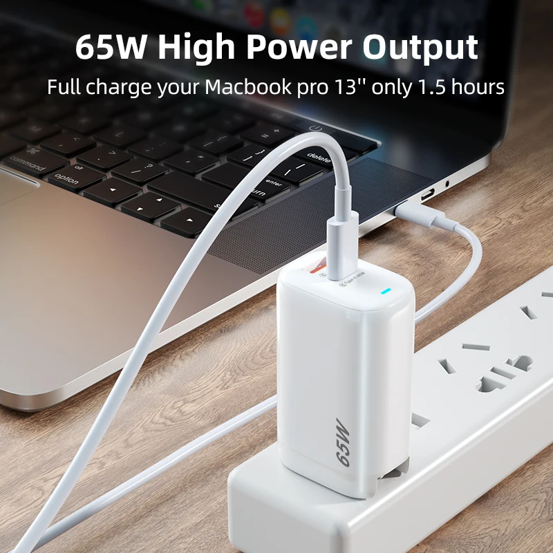 PD 65 Вт горячая Распродажа USB C + A двойной порт адаптер Быстрая зарядка настенное зарядное устройство для всех телефонов и ноутбуков pd