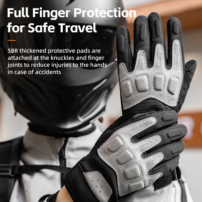ROCKBROS High Quality Custom Motorcycle Gloves for Men Outdoor Training Fitness Exercise Touch Screen Non-slip Cycling Gloves