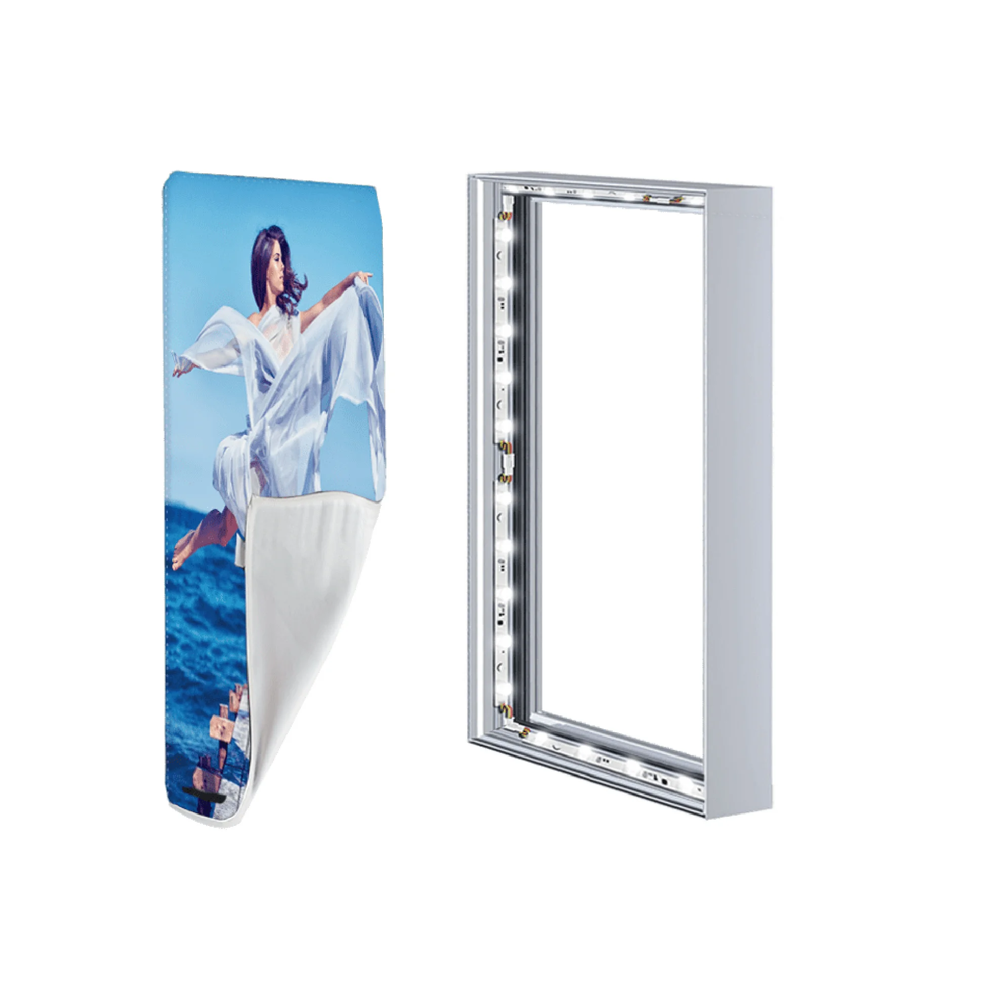 custom backlit textile light box fabric printing for frameless seg exhibition fabric led light box