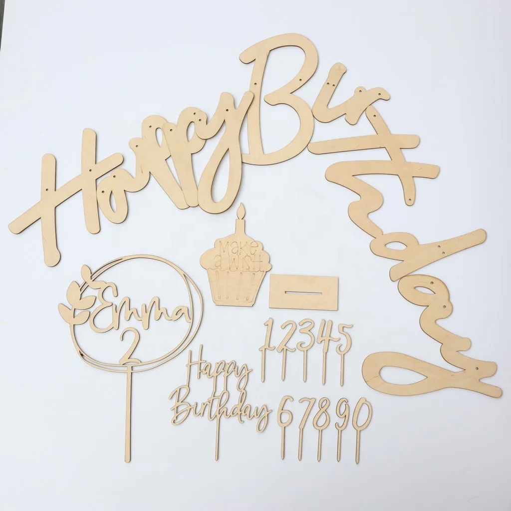 Wall Decor Wooden Letters DIY Sign Decor Block Words custom Wooden Decor Happy Birth Day Sets from Vietnam