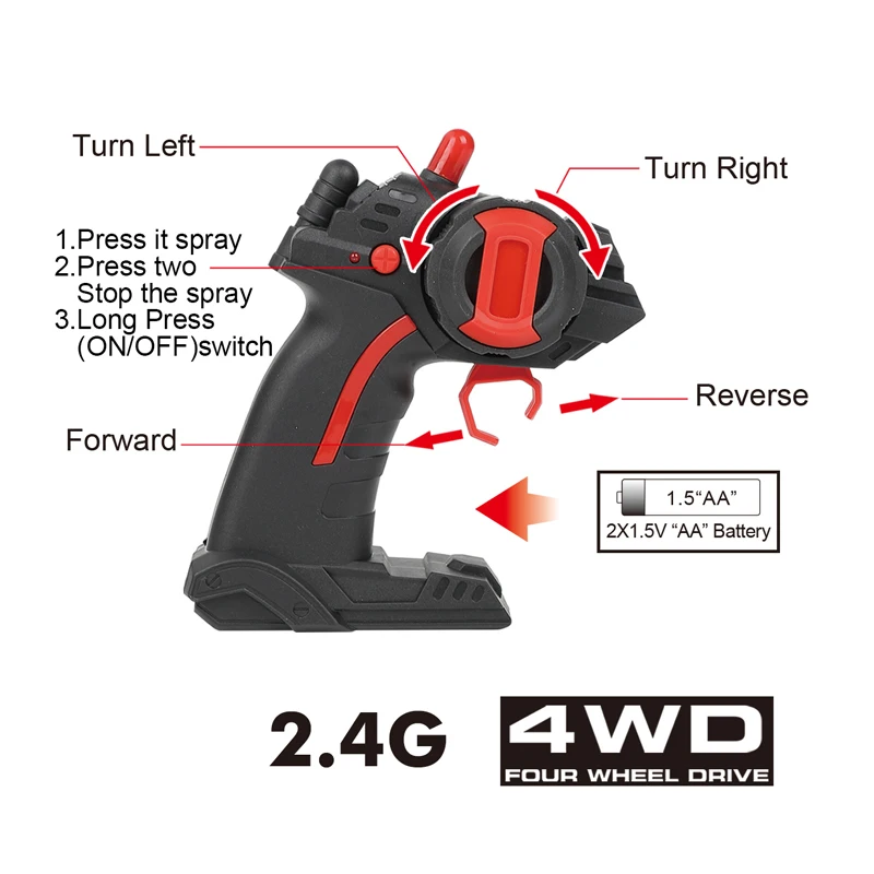 2.4G  fast speed racing car with remote control and spray reverse