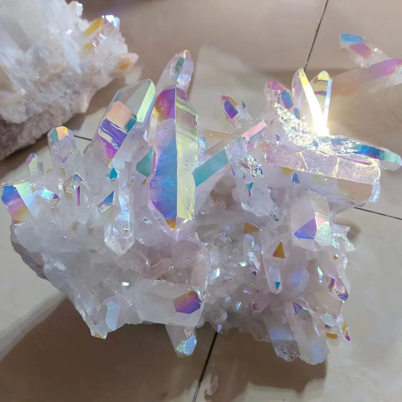 Donghai Wholesale Natural clear quartz Cluster angel aura High Quality Rough  Clear Crystal cluster For  decoration