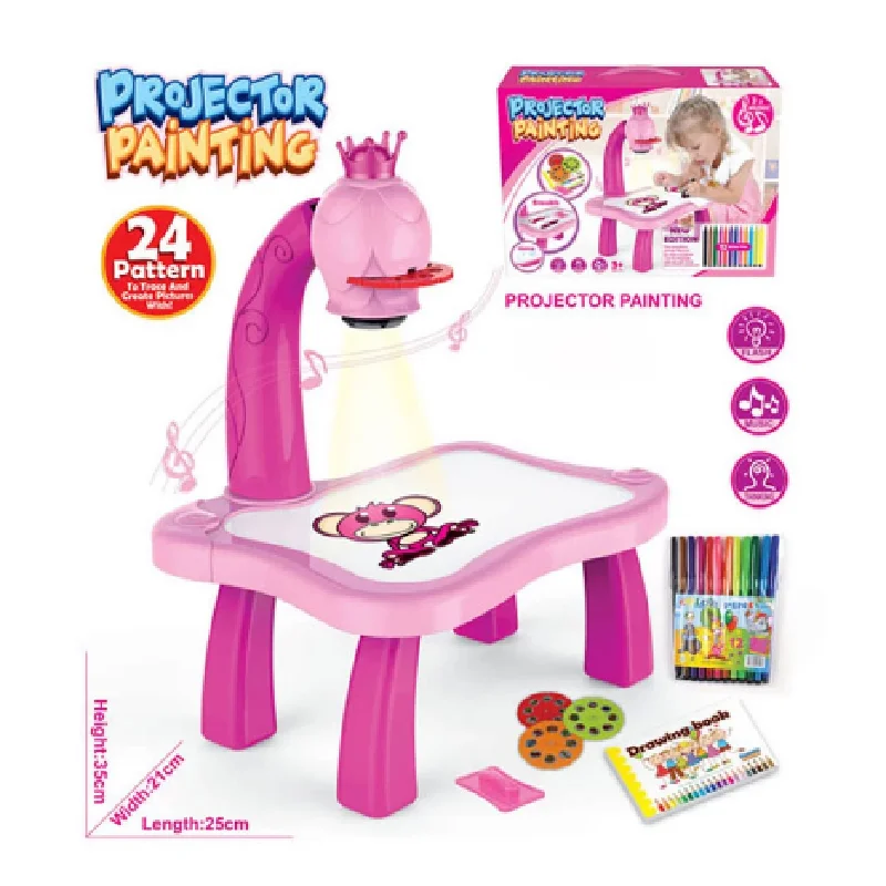 2022 Hot Popular Children Led Projector Art Drawing Table Toys Projection Learning Painting Board Desk For Kids