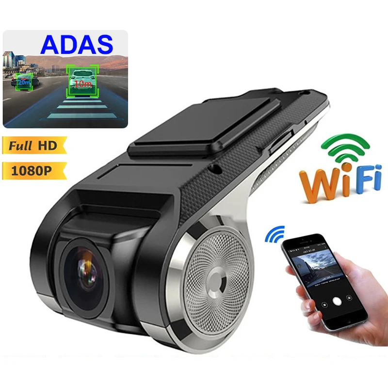 ADAS Dash Cam Car DVR WIFI Android Car Dash Camera Hidden Driving Video Recorder 1080P Night Vision USB Auto Wireless DashCam