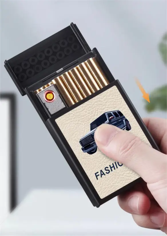 Дешевая сигаретная коробка с зажигалкой электрическая зажигалка для сигарет usb-зажигалкой