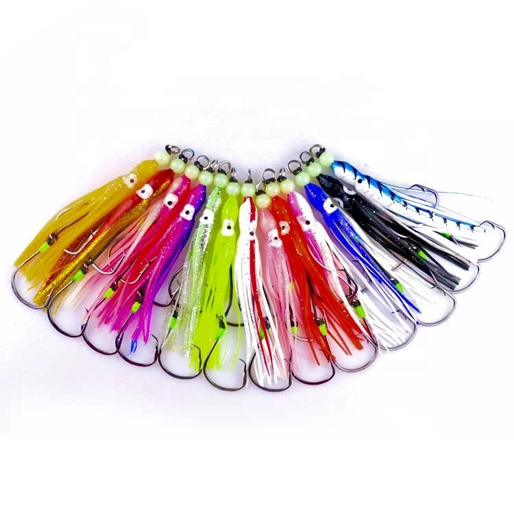 New Design Saltwater Fishing  Trolling Soft Squid Fishing Lures Seawater Fishing Bait