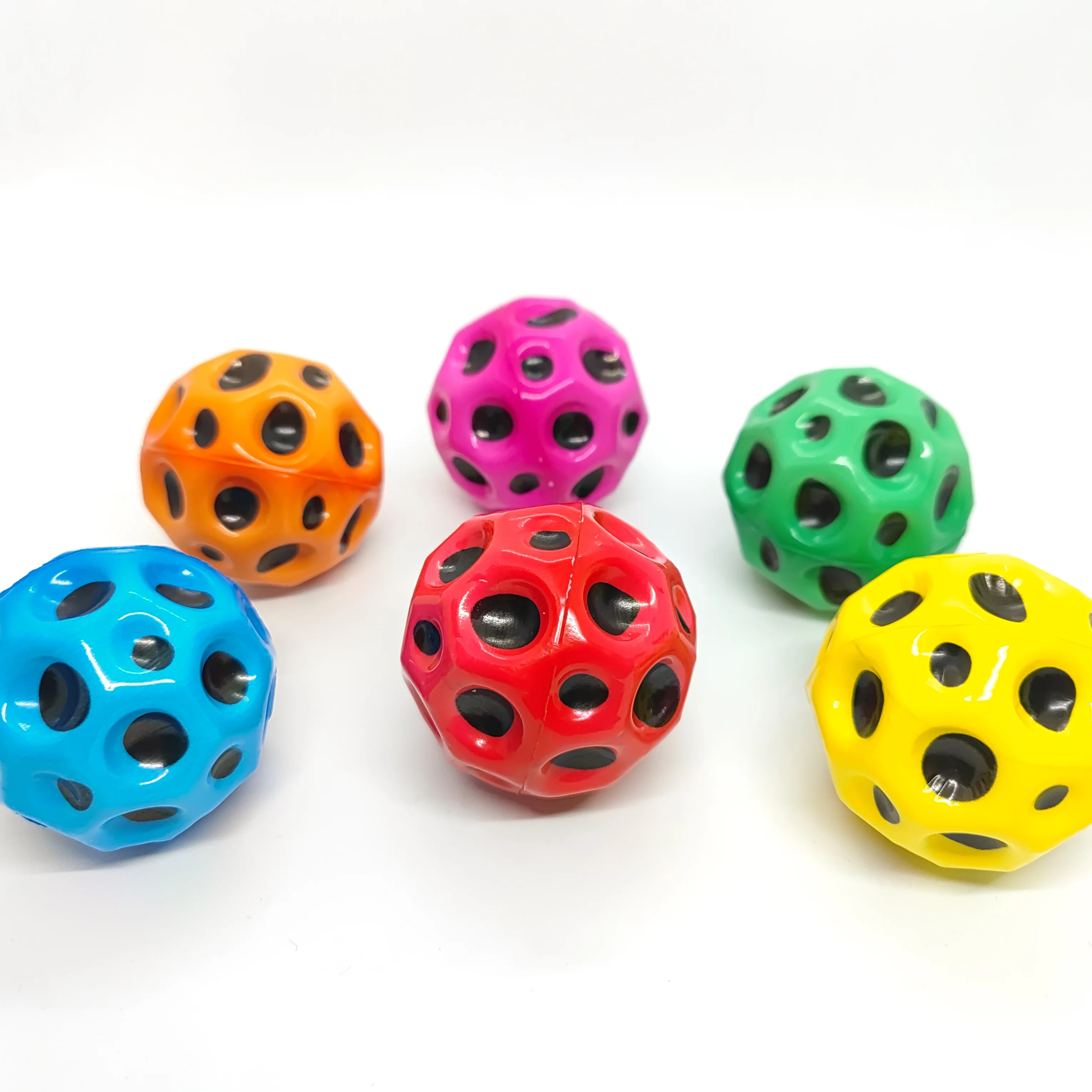 Colorful Space Balls Soft High Bounce Ball Party Favor Rubber Anti-stress Ball Toy For Kids Adult Ergonomic Design