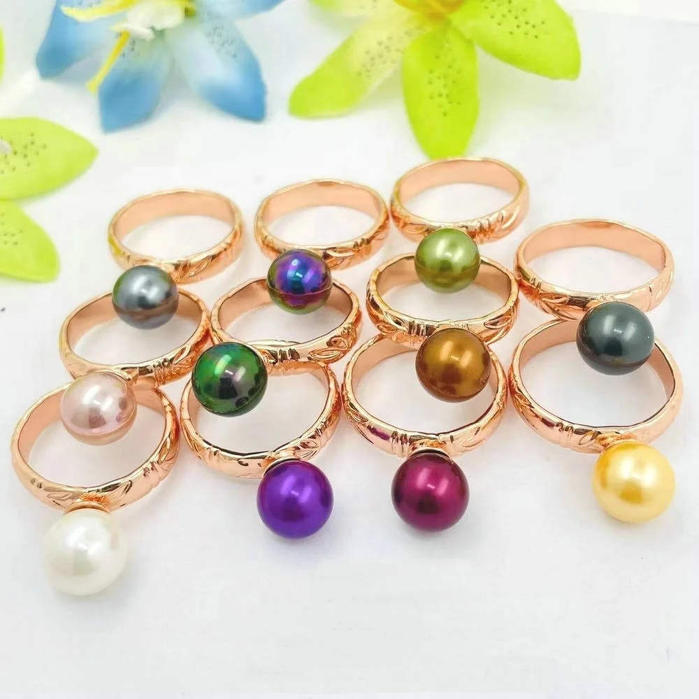 5mm Bamboo Pearl ring with 15 different CZ stones 9 different sizes rose gold silver color all available Guam Hawaiian Jewelry