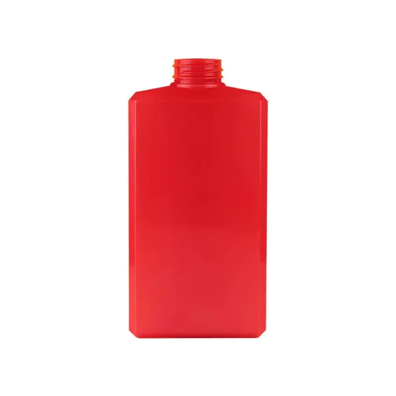 Custom 500ml Plastic Clear Body Wash Bottle Cosmetics Containers Packaging Flat Shampoo Design Screen Printing Pump Sprayer Hair