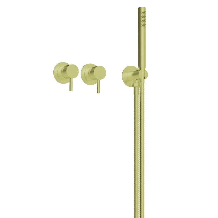 Watermark 304 Stainless Steel Brushed Gold Finish Pin Handle Shower Set Brauseset SUS 316 Shower Faucet Set doccia