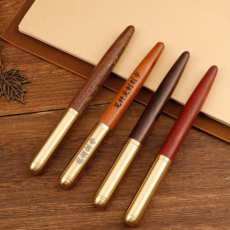 Huali ebony rosewood chicken wing wood Manufacturers Cello New luxury fountain pen precious wooden pen With Customized Logo