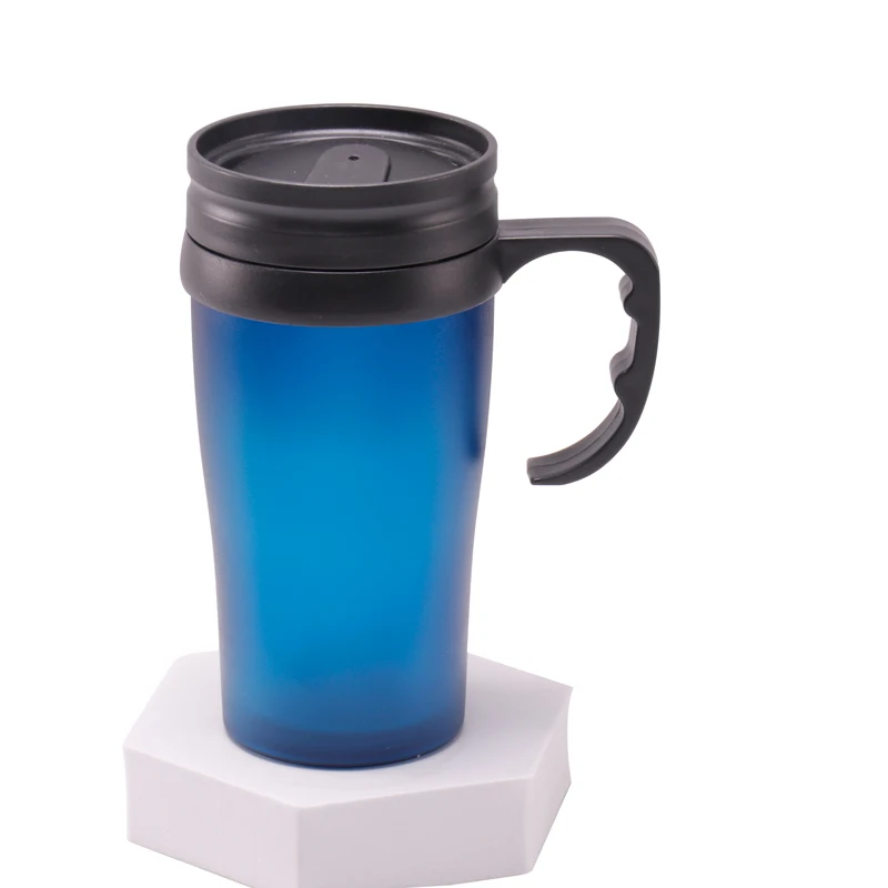 Cheap Double Wall Reusable Tumbler Plastic Cold Drinks Cups With Handle Gift Coffee  mug Tumbler