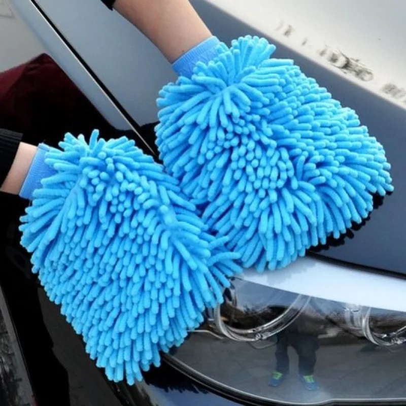Waterproof Auto Microfiber Chenille Cleaning Car Wash Mitt Microfiber Car Care Mitt Chenille Clean Gloves For Car