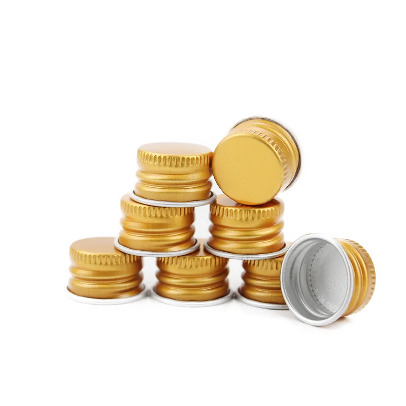 18mm 20mm 24mm 28mm Aluminum Gold Silver Black Metal Screw Cap Metal Screw Lids for Plastic Glass bottles