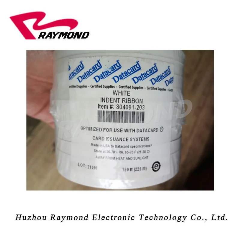 28 шт. Datacard 804091-203 белая вдавленая лента