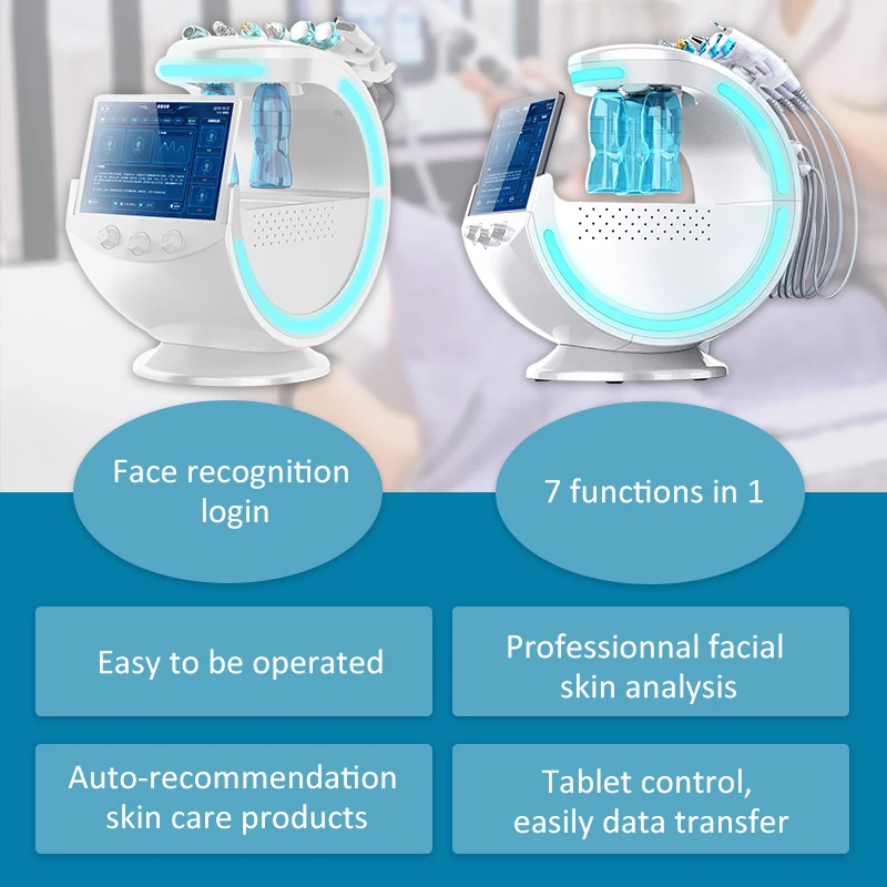 Косметический аппарат Aqua peel 7 в 1 уход за кожей микротоковая подтяжка лица против морщин гидро-косметика