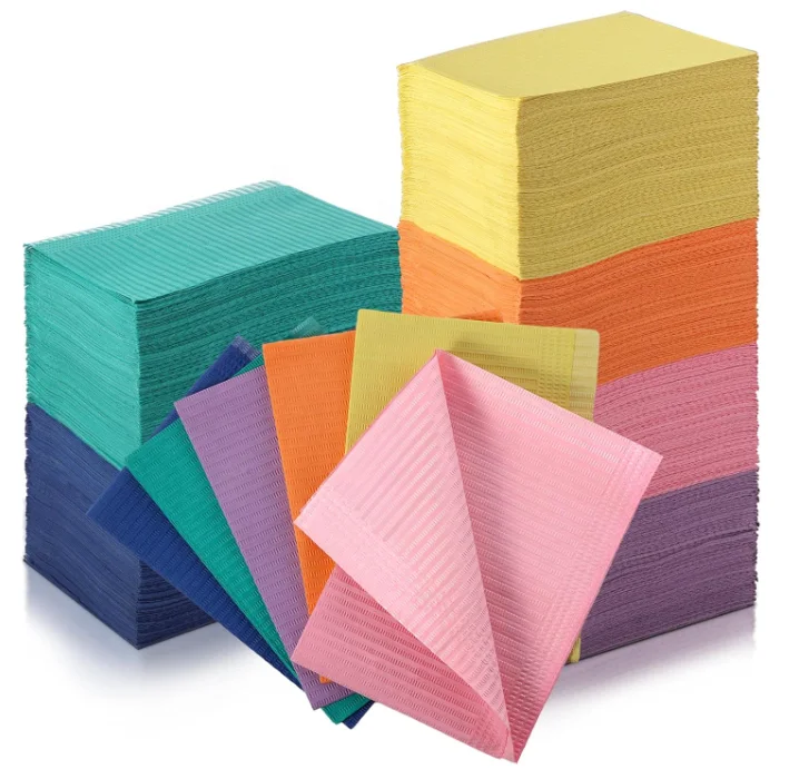 500PCS Disposable Dental Bibs for Dentist Colorful Dental Hospital Waterproof Disposable Dental Bib