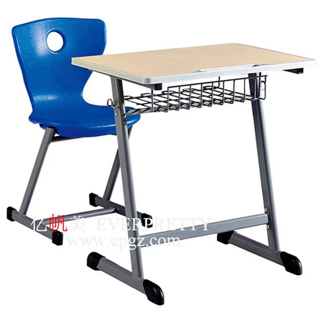 High Quality School Furniture Latest Design Fixed Single Desk and Chair School Furniture Secondary Desk Chair for Sri Lanka