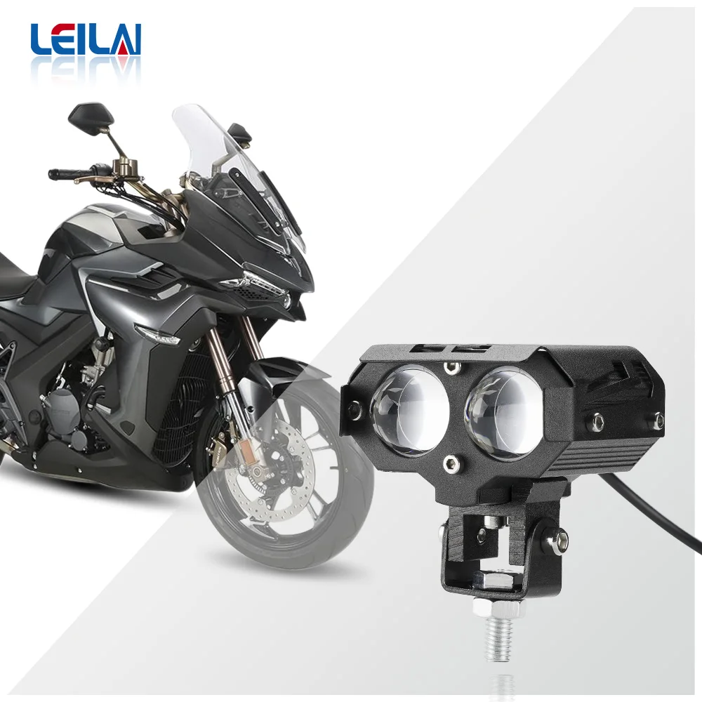 Motorcycle Lighting System Dual Color LED Projector Lens Motorcycle Driving Light 30W 12V LED Spot Light