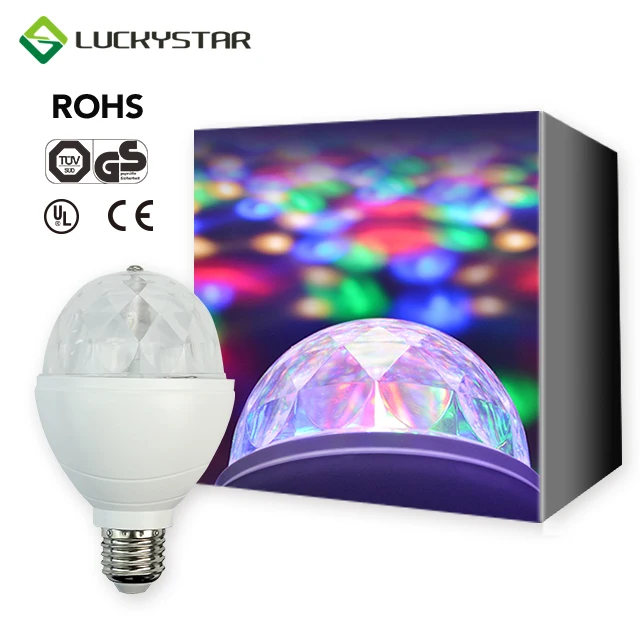 Светодиодная rgb лампа для дискотеки вращающаяся на 360 градусов полноцветная