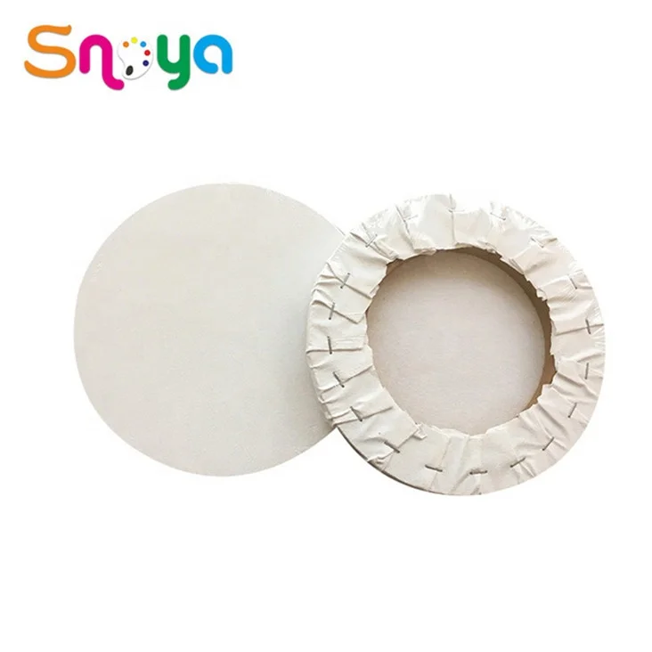 
2019 Hot selling art round shape white cotton canvas panel 