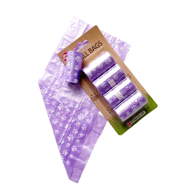 Eco friendly camping disposable compostable mini fragrant capsule pet dog t-shirt rubbish plastic bag with disposable dispenser