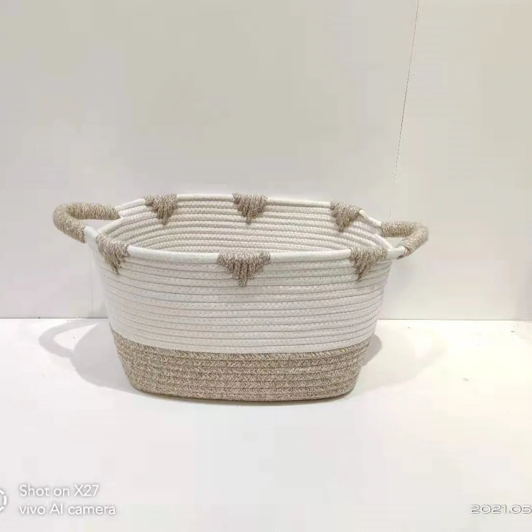 
Wholesale high quality cheap price best seller cotton rope storage basket for home storage kids storage 