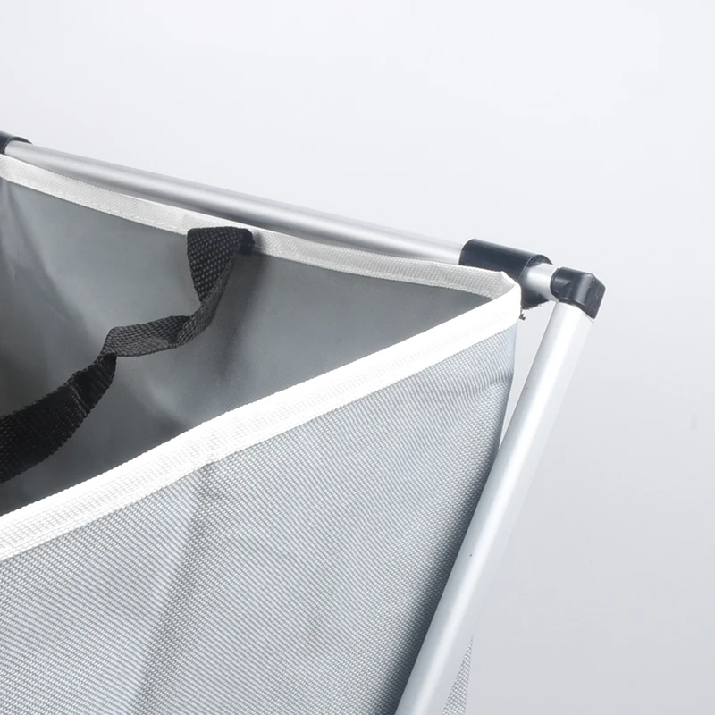 Laundry Basket 3 compartments Hamper Clothes Bin Organiser Folding Light Dark Colour 3 Section