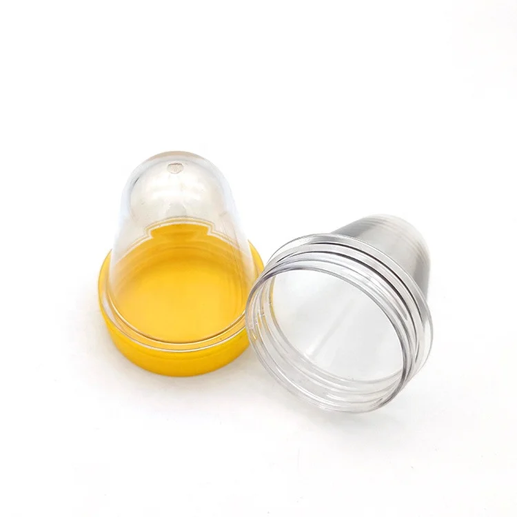 Transparent wide low profile plastic spice jars 32g pet preform with screw top lids