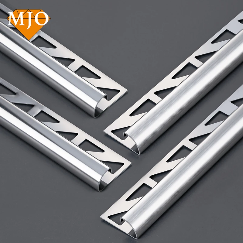 Foshan MJO Hot Sale Tile Accessories Stainless Steel Tile Trim For Wall Edges Decoration 304/316 Grade Corner Tile Trim