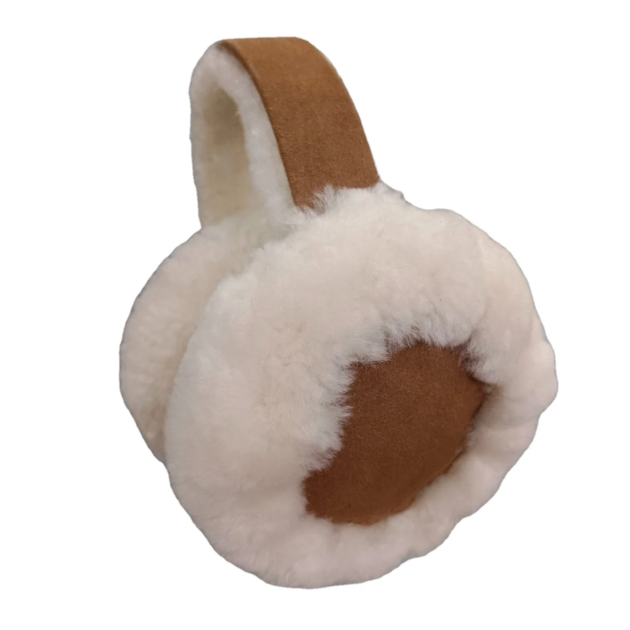 Factory ODM  Custom Foldable Sheepskin Earmuff Soft Plush Lamb Fur Ear Warmer Winter Outdoor Protection for Ears