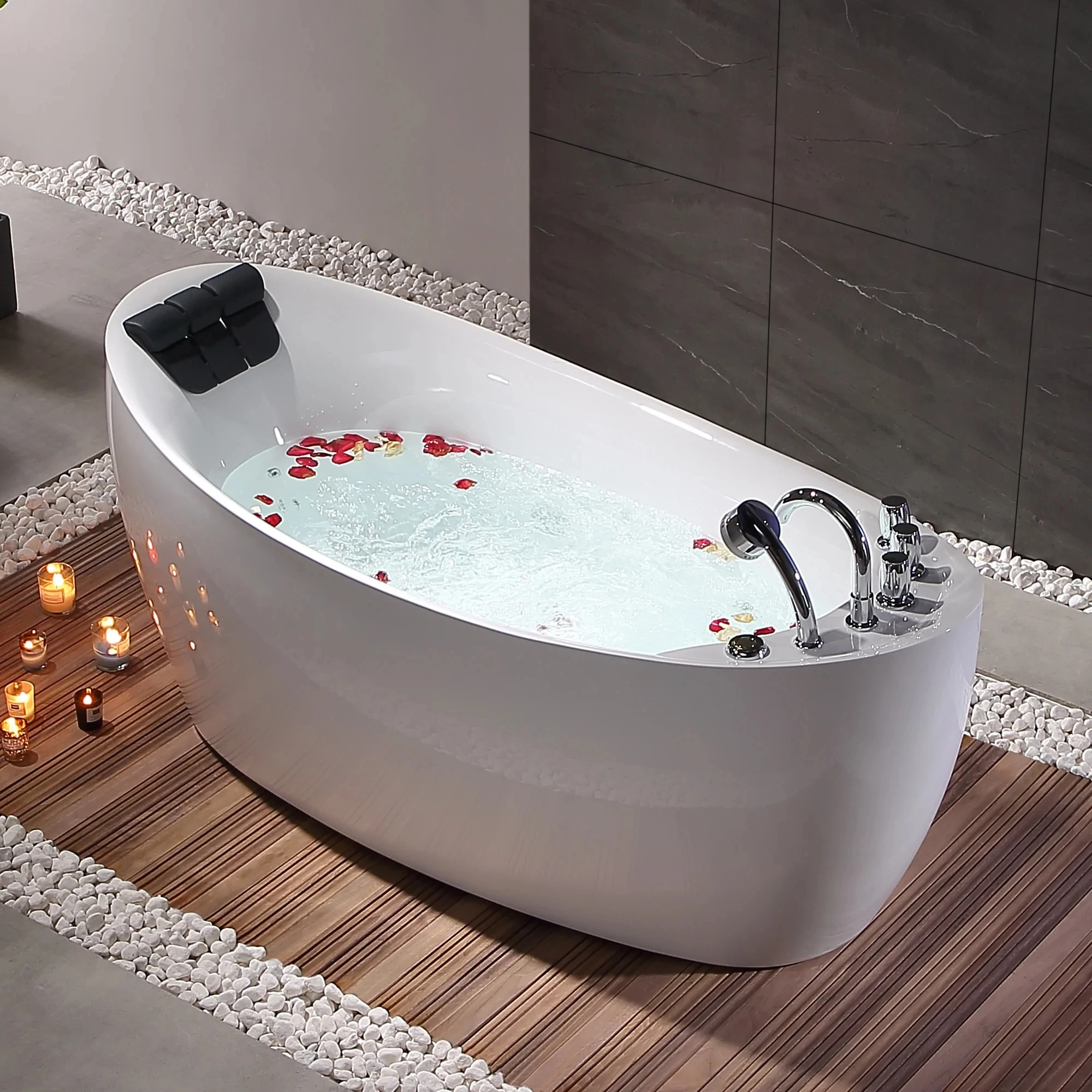 Indoor White Freestanding Massage Bathtub Hot Selling  Acrylic Bathroom Alone Jet Whirlpool Spa Bathtub Jetted Tub Hydro Tub2023