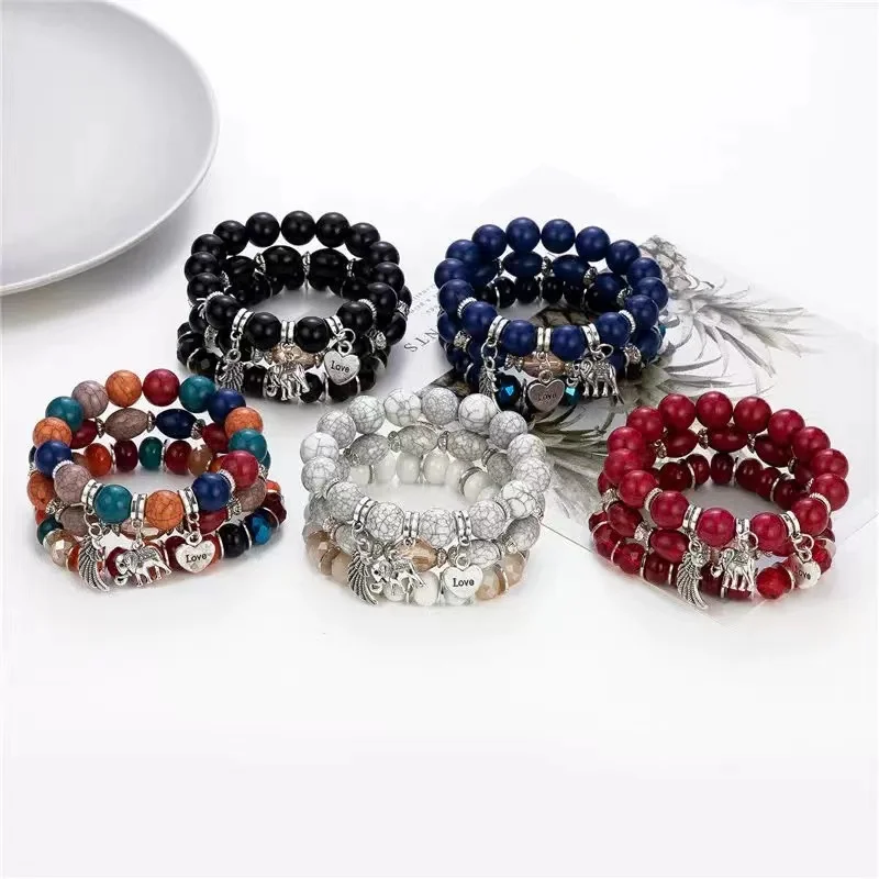 New Bohemian Multilayer Beaded Bodhi Beads Tassel Bracelet multi layer bracelet