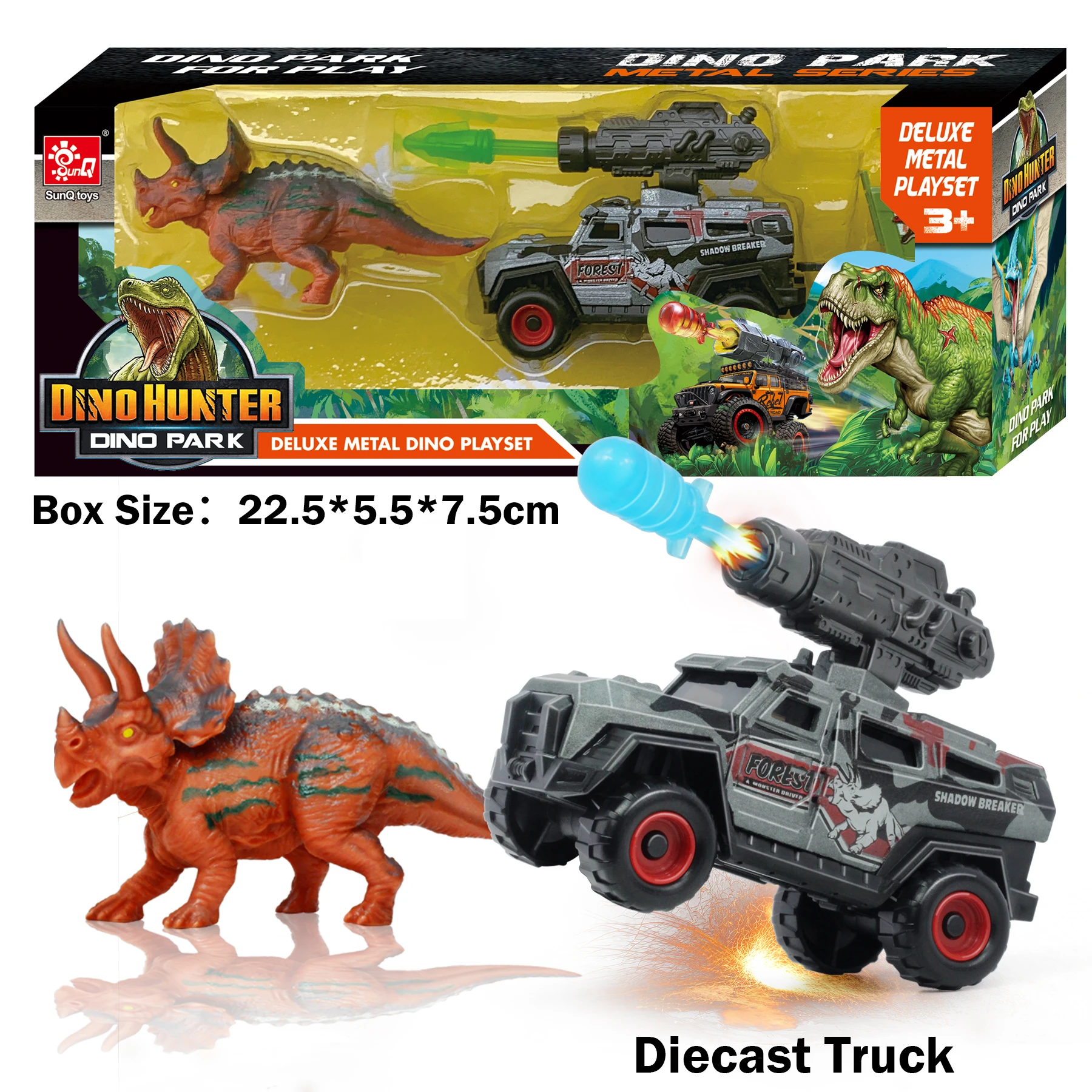 Sunq Factory Wholesale Diecast Truck with Mini Dinosaur Alloy Car Toy Helicopter Dino Capture Theme Ideal toys for kid