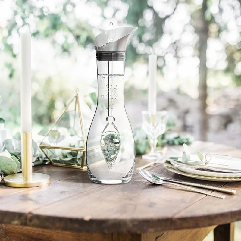Borosilicate Glass Carafe Balance Gem And Water Vial Set New Crystal Water Bottle