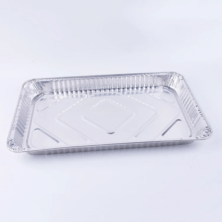 Большой прямоугольный поднос перерабатываемые одноразовые сервировочные подносы из алюминиевой фольги