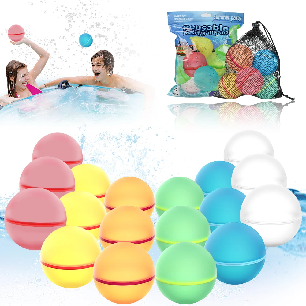 Kids Outdoor Toys Magnetic Self Filling Water Bombs Silicone Refillable Reusable Water Balloons