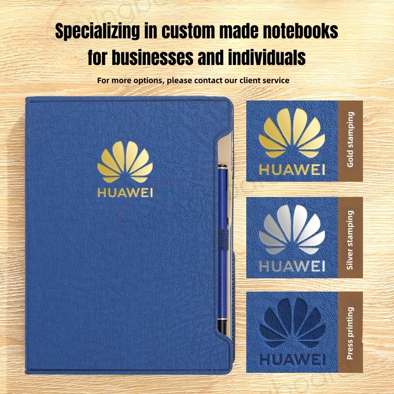 A5 B5 Business Notebook with Pen Holder Customization with Logo Assorted Cover Materials and Designs