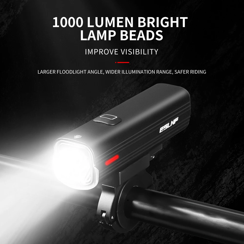 USB Charging Lights for Bicycles Night Cycling Mountain Road Bike Front Light 1000lm Bicycle Light