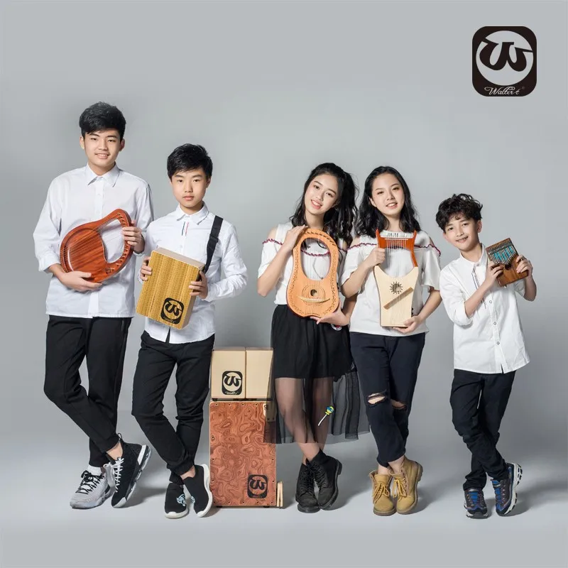 2021 Walter Wholesale Percussion Wooden Drum Musical Instruments Colourful Cartoon Body Wood,poker special design cajon