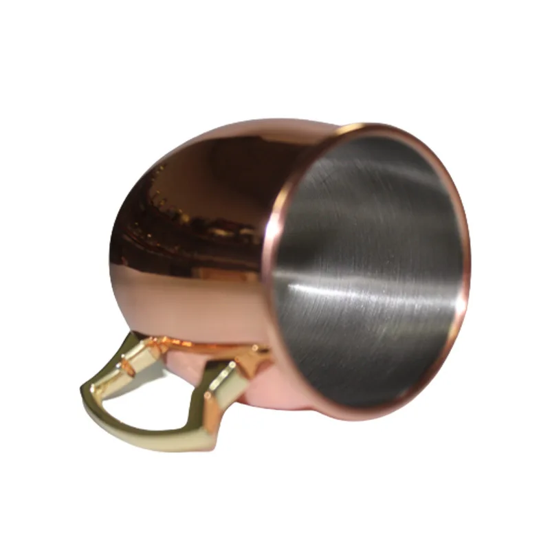 Hot Sale custom Mirror Beer Stainless Steel Coffee vodka Cup Copper 350ML Mull Hammered Moscow Mule Mug