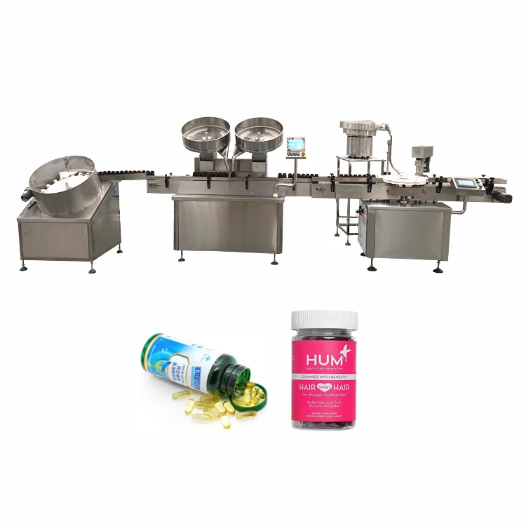 Small Candy Counting and Filling Machinery Capsule Soft gel Tablet counting bottle production line