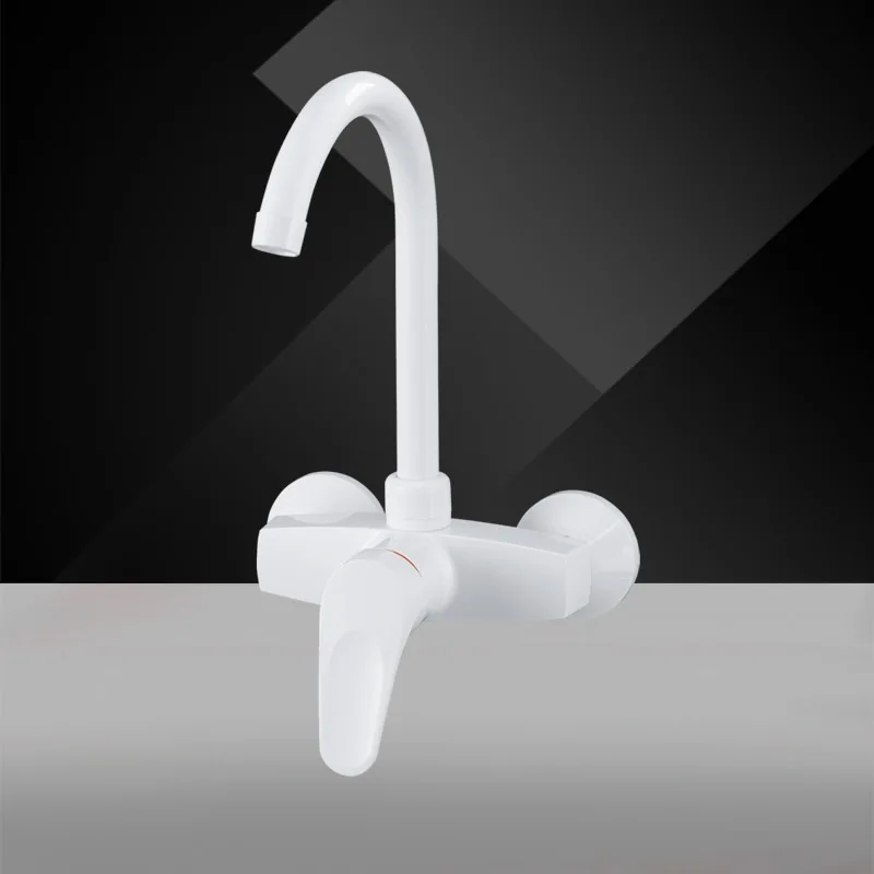 good price white color plastic faucet ABS material faucet cold and hot water mixed faucet