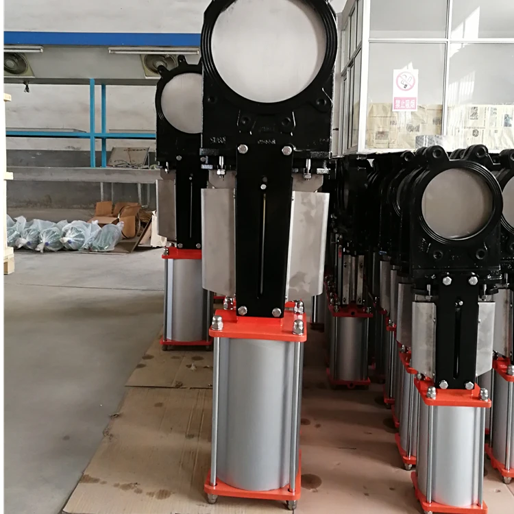 China Manufactured Cast Iron Pneumatic Knife Gate Valve for Water Oil Acid Gas Applications; Electric Plug Structure