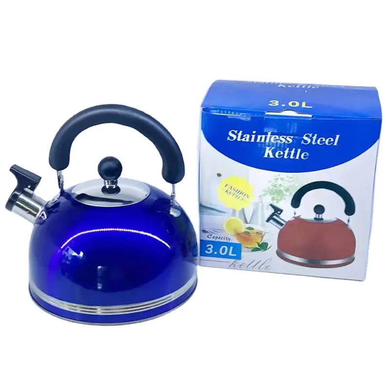 Custom Colors High Quality1.8L/2L/3L/4L  Stainless Steel Whistling Kettle Water Kettles with Bakelite handle Electric Vacuum Set