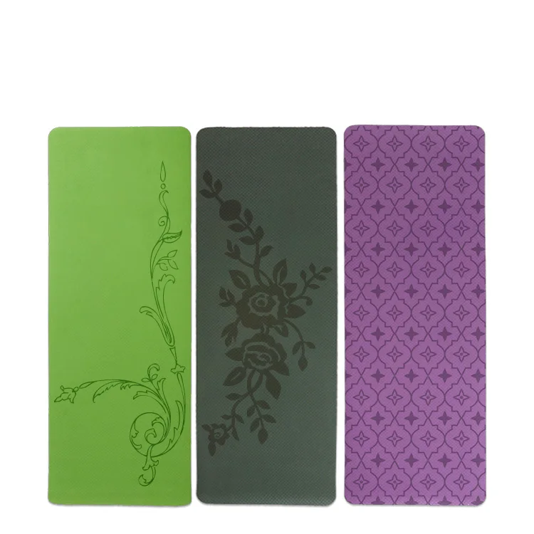 Eco Friendly 5mm 6mm 8mm TPE Fitness Travel Yoga Matt With Custom Pattern